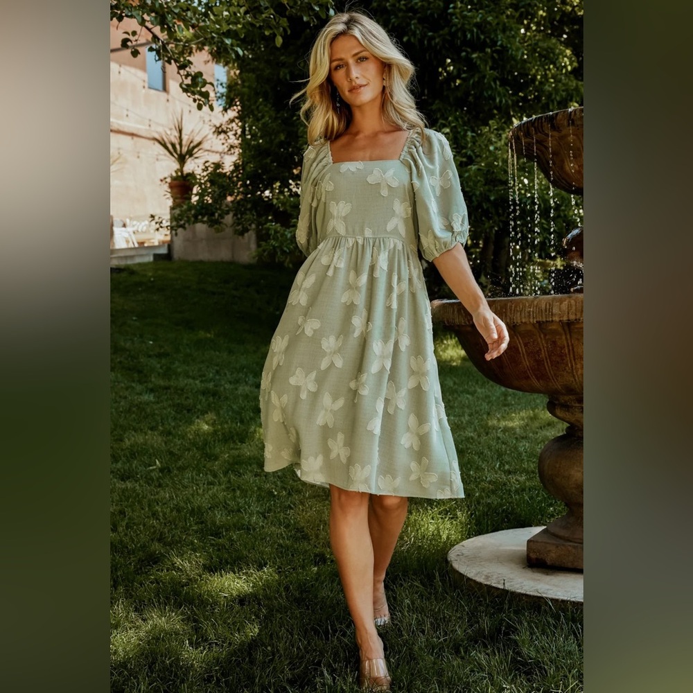 Baltic Born Sage Floral Avery Short Dress